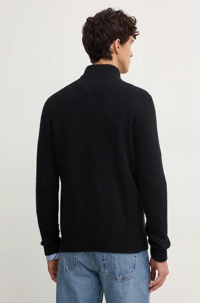 Odzież Barbour sweter wełniany MKN1590 czarny