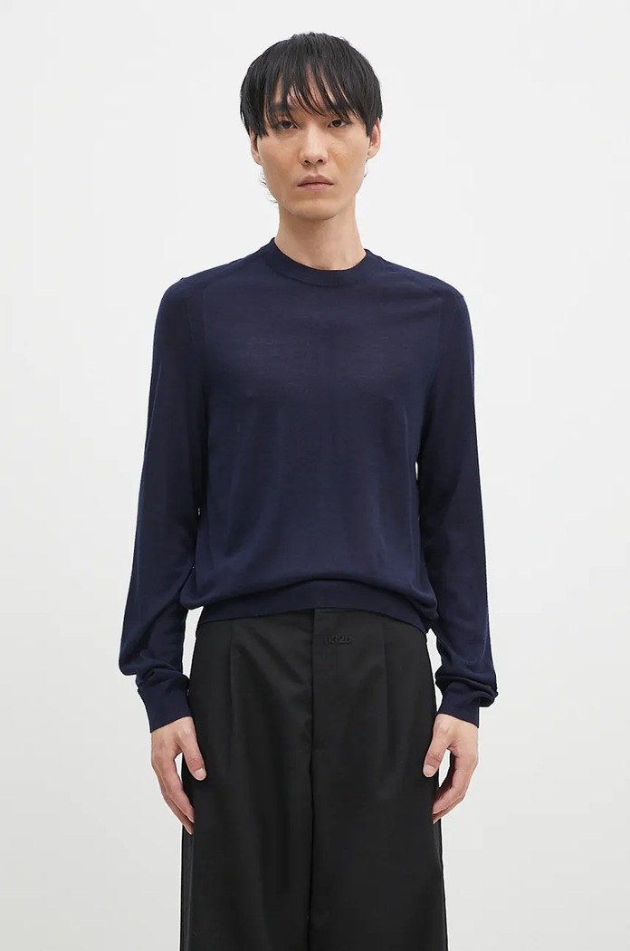 Vlněný svetr Paul Smith kulatý námořnická modř M1R.562X.M02093