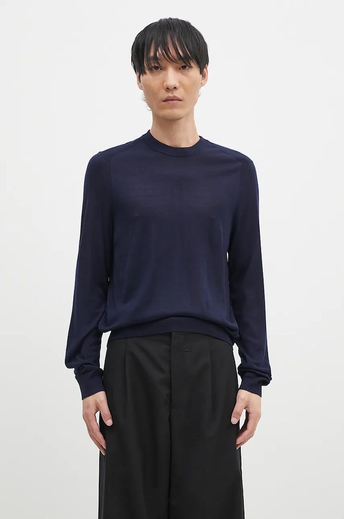 Vlněný svetr Paul Smith kulatý námořnická modř M1R.562X.M02093