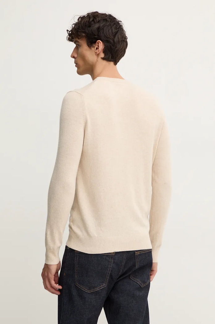 Svetr z vlněné směsi Sisley 102HS1B17 béžová AW25