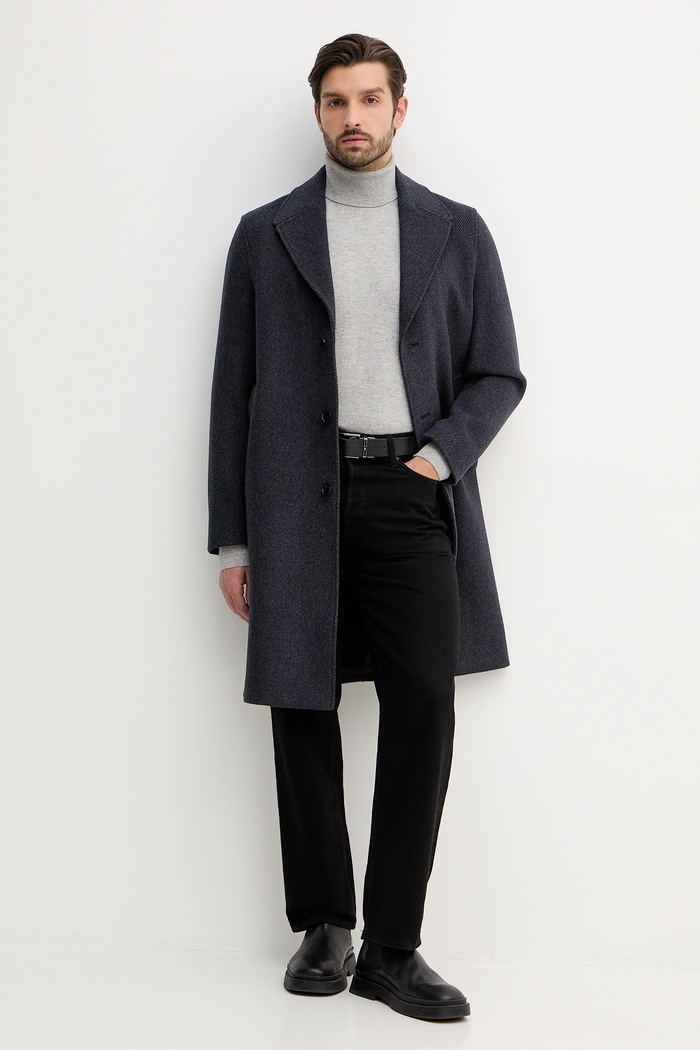 Sisley sweter z domieszką wełny 102HS2177 szary AW25