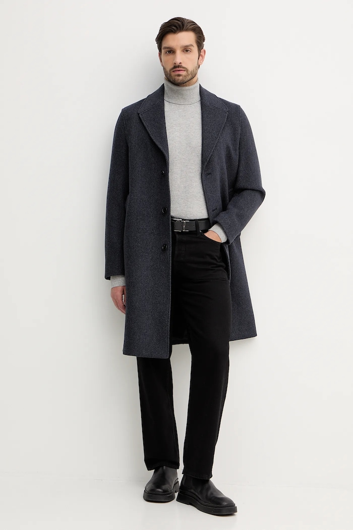 Sisley sweter z domieszką wełny 102HS2177 szary AW25