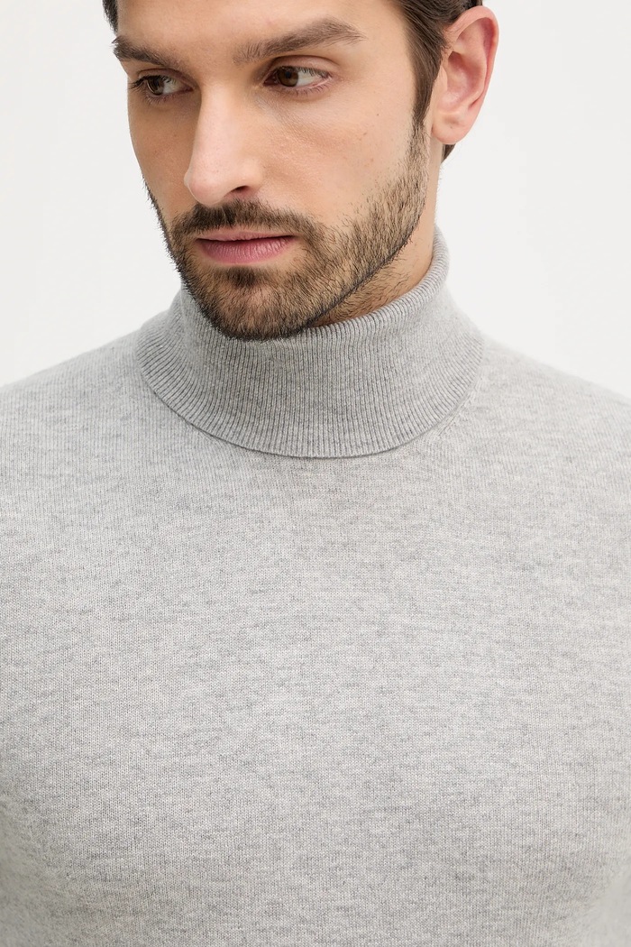 Sisley sweter z domieszką wełny szary 102HS2177