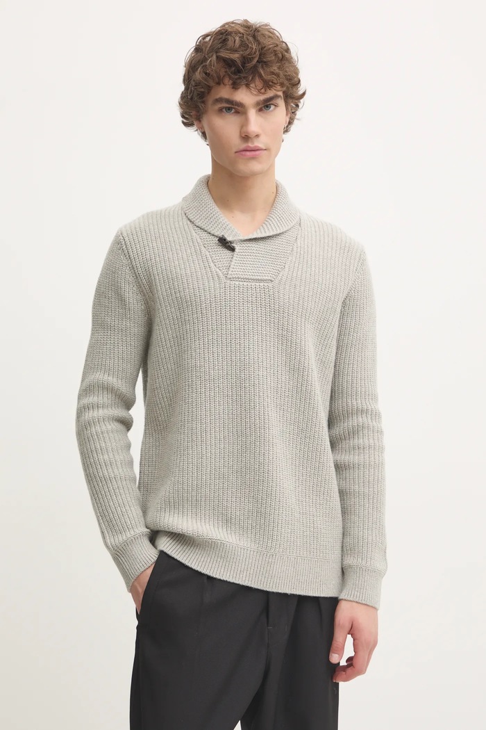 Pulover s dodatkom vune Superdry s dodatkom vune siva M6110626A.07Q