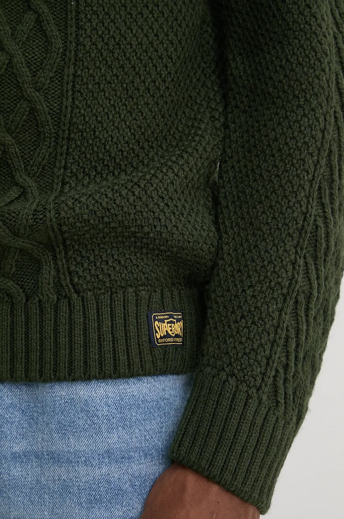 Πουλόβερ με προσθήκη μαλλιού Superdry πράσινο M6110639A.1DT