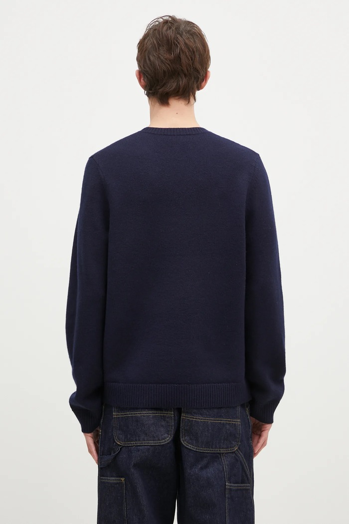 Odzież A.P.C. sweter wełniany Pull Edward WVBDJ.H23059 granatowy