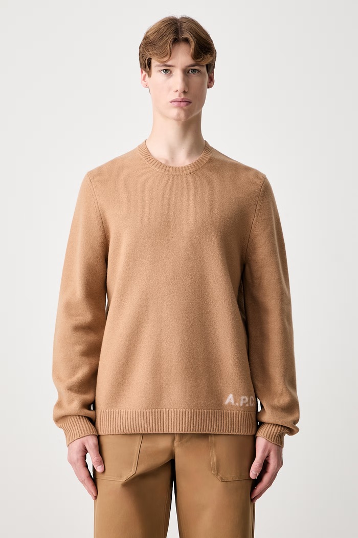 A.P.C. Pull Edward sweater wool Men's medium thickness brown WVBDJ.H23059