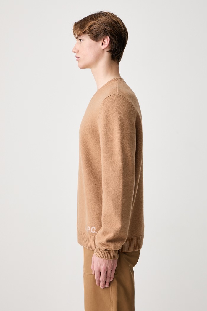 A.P.C. Pull Edward пуловер от вълна мъжки WVBDJ.H23059 кафяв AW25