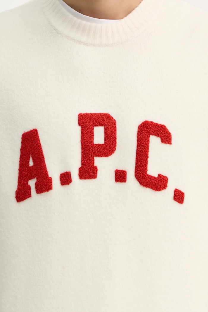 A.P.C. sweter wełniany pull joshua WVBDK.M23365 beżowy