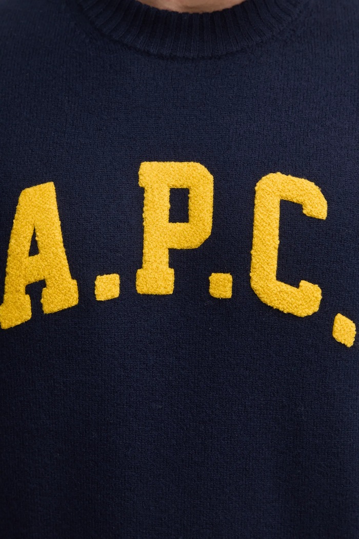 Μάλλινο πουλόβερ A.P.C. pull joshua WVBDK.M23365 σκούρο μπλε