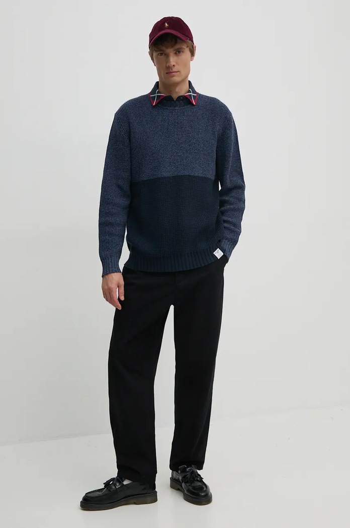 Pepe Jeans pulover de bumbac COSTELLO PM702452 bleumarin AW24