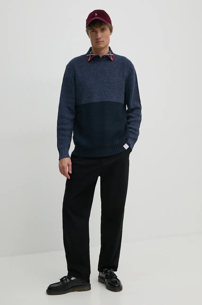Pepe Jeans pulover de bumbac COSTELLO PM702452 bleumarin AW24