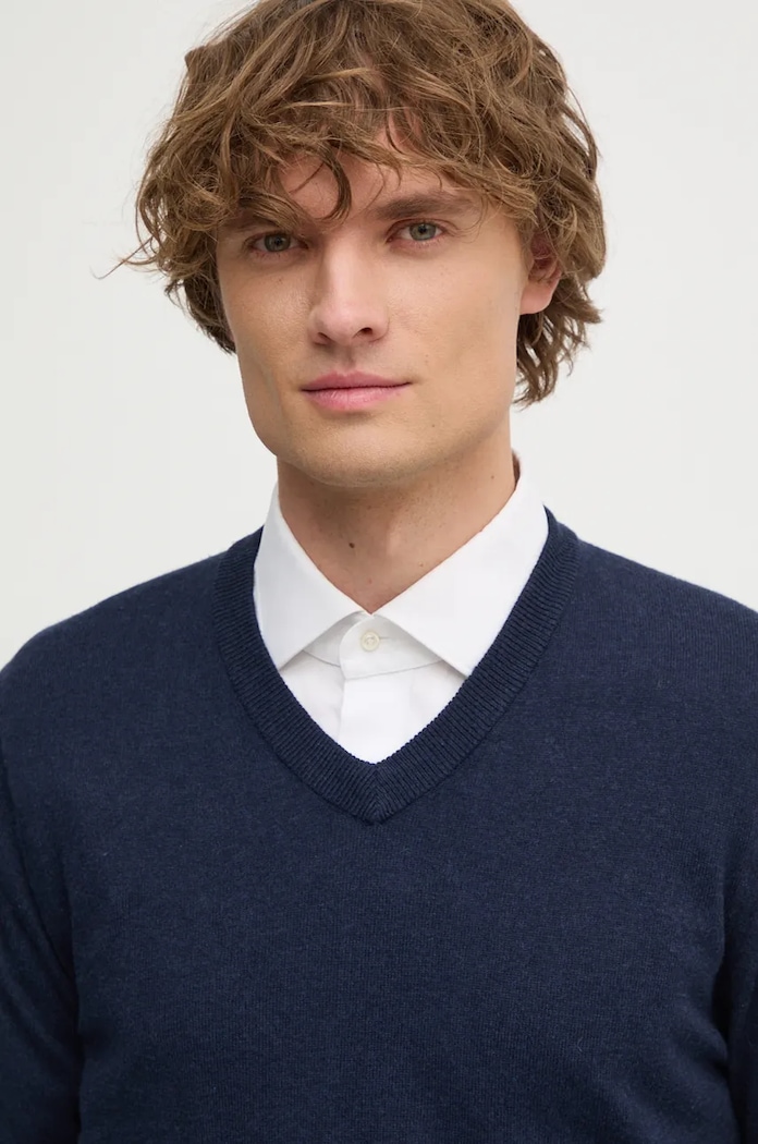 Odjeća Pulover s dodatkom vune Pepe Jeans NEW ANDRE V NECK PM702468 mornarsko plava