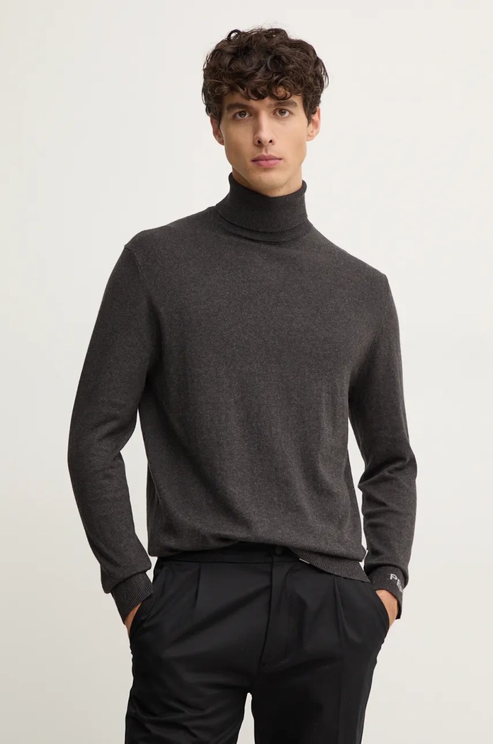 Pepe Jeans sweter z domieszką wełny NEW ANDRE TURTLE NECK szary PM702470