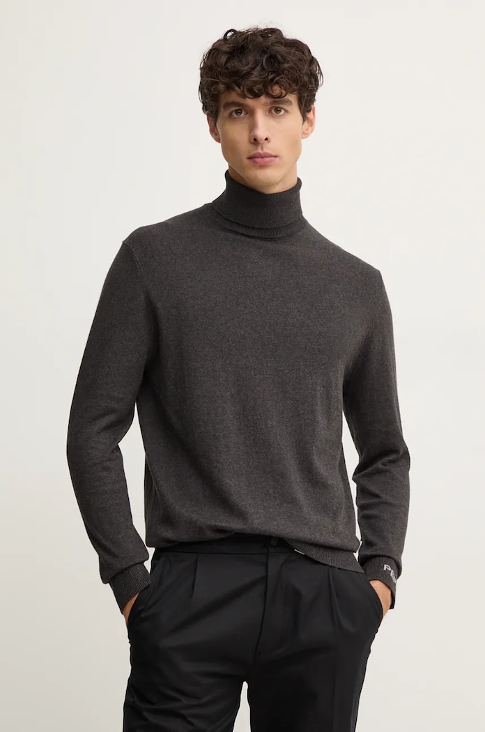 Pepe Jeans sweter z domieszką wełny NEW ANDRE TURTLE NECK szary PM702470