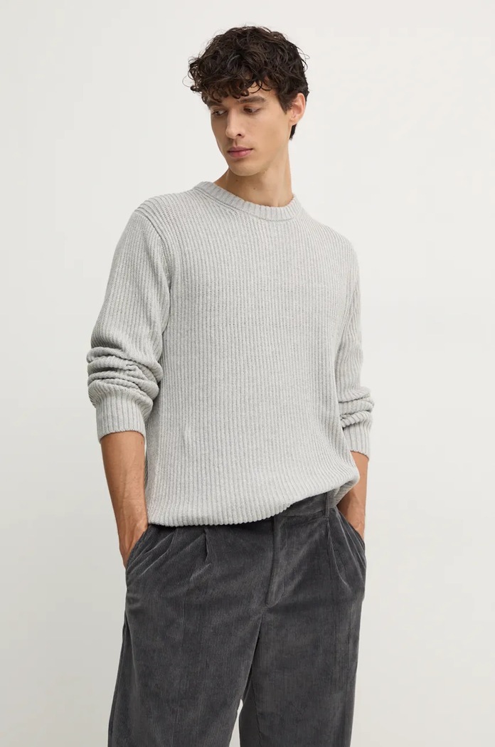 Pepe Jeans Sweter bawełniany COLIN CREW NECK szary PM702478