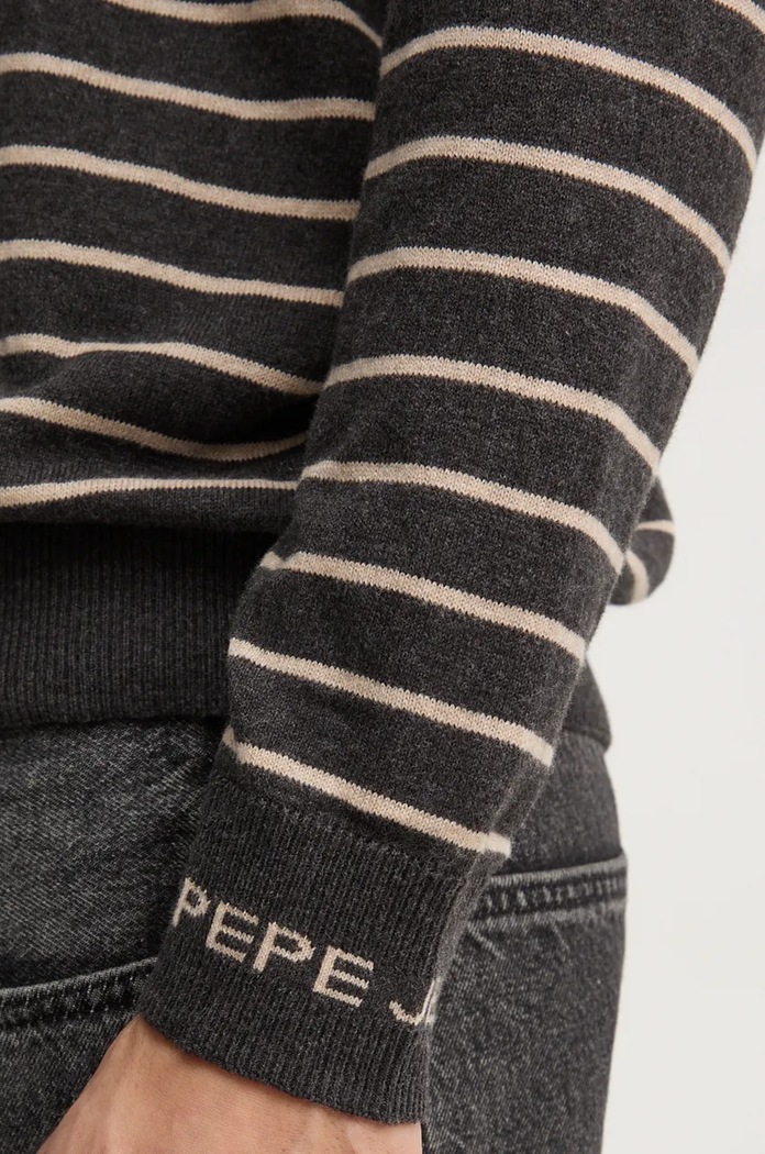 Pepe Jeans sweter z domieszką wełny NEW ANDRE STRIPES PM702479