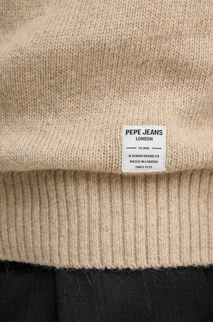 Sveter s prímesou vlny Pepe Jeans CRED PM702480 béžová