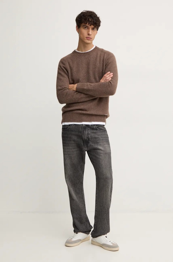 Pepe Jeans Sveter s prímesou vlny Pepe Jeans CRED hnedá PM702480