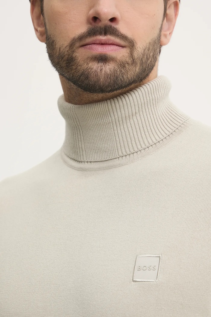 BOSS Orange sweter z domieszką kaszmiru Akiro_S 50527573 beżowy