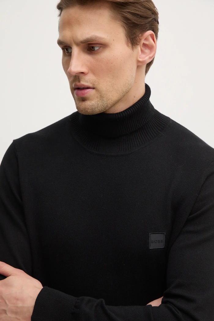 Sweter z domieszką kaszmiru Akiro_S BOSS Orange 50527573 czarny