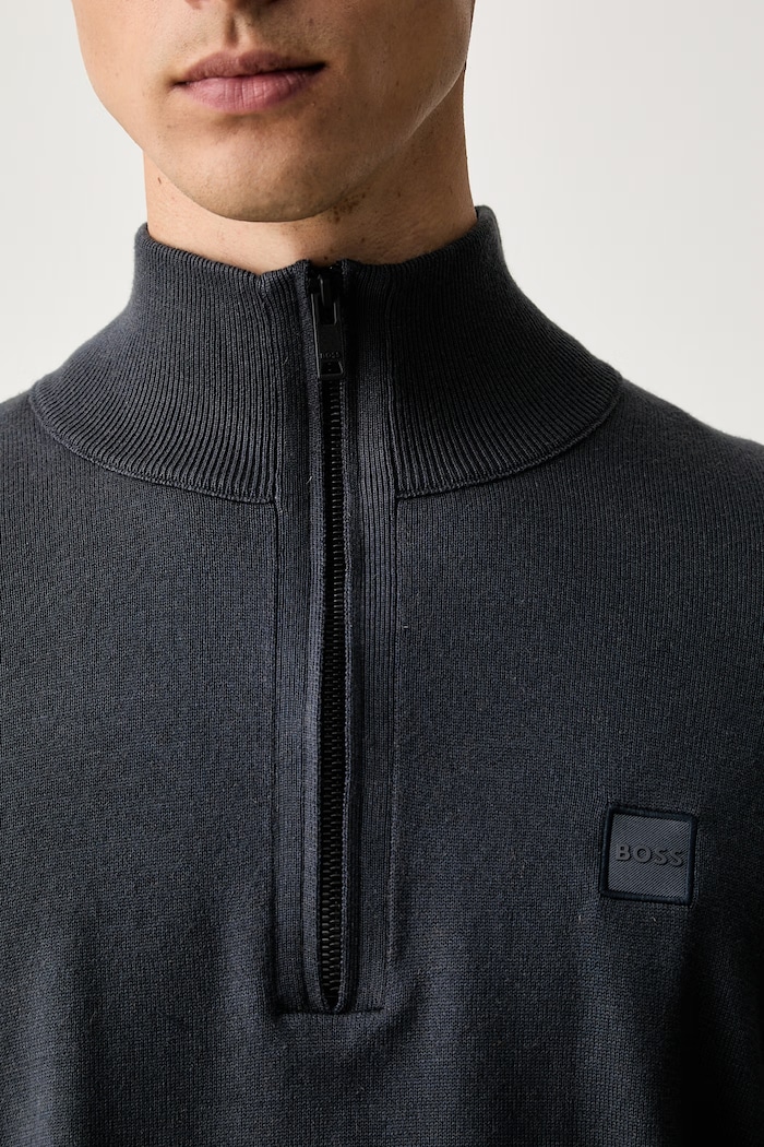 BOSS Orange sweter męski z dodatkiem kaszmiru Kanobix_S 50527585 granatowy
