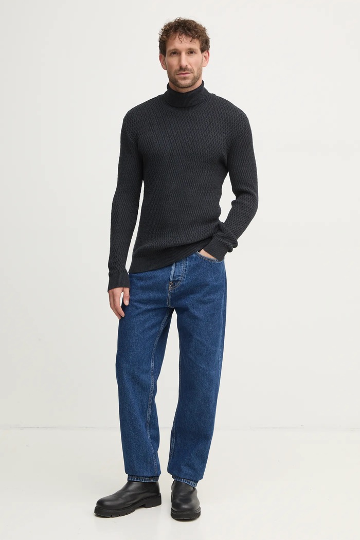 Bavlněný svetr Lindbergh 30.804052A.DK.NAVY.ME námořnická modř AW24