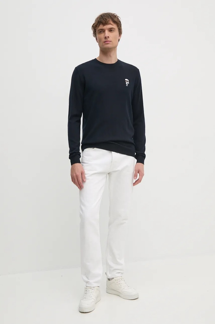 Karl Lagerfeld sweter wełniany 544399.655013 granatowy AW24