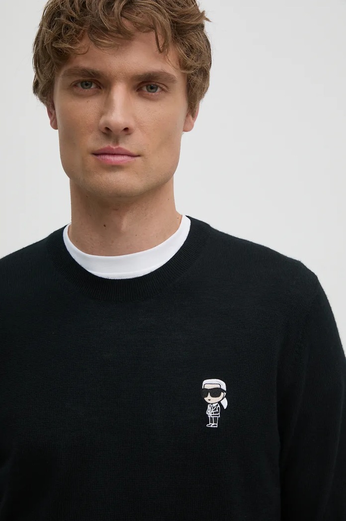 Vlněný svetr Karl Lagerfeld černá 544399.655013