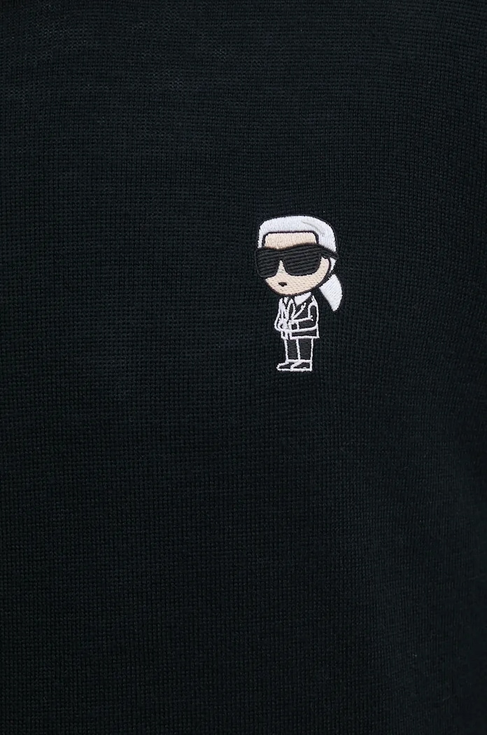 Vlněný svetr Karl Lagerfeld 544399.655013 černá