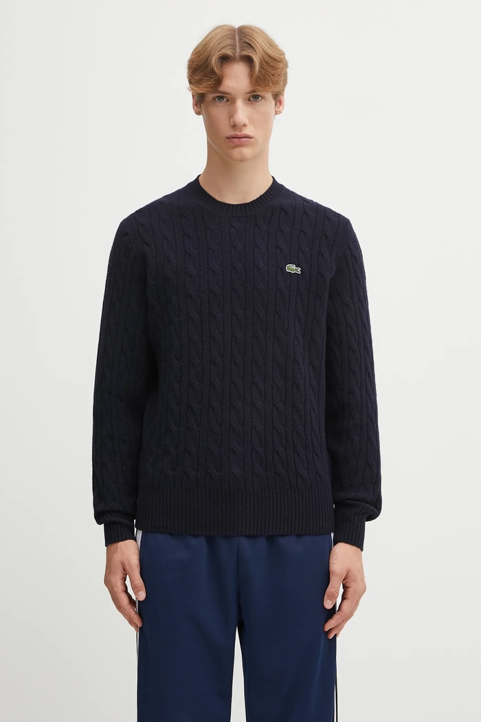 Lacoste Шерстяной свитер Lacoste тёмно-синий AH2924