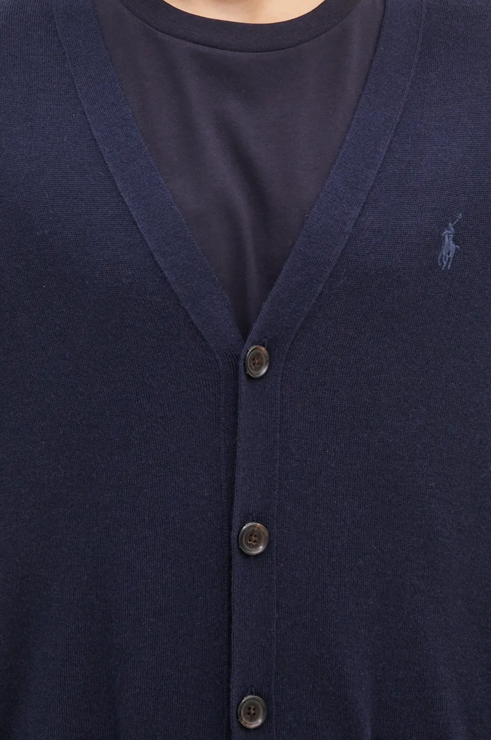 Vlnený kardigán Polo Ralph Lauren RWS-Longsleeve tmavomodrá 710946144