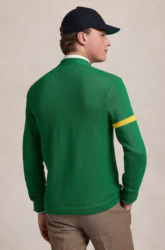 Polo Ralph Lauren cardigan in cotone Longsleeve 710949299 verde AW24
