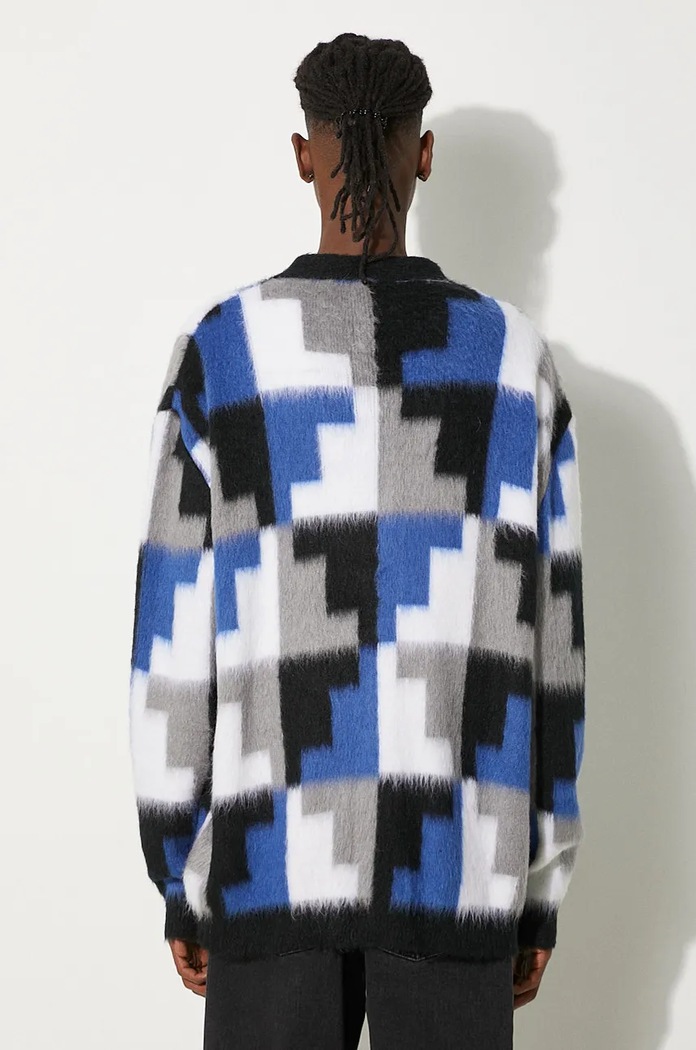 Odjeća Kardigan s primjesom vune Marcelo Burlon AOP Damier Cross Knit Cardigan CMHB001F24KNI0010645 siva