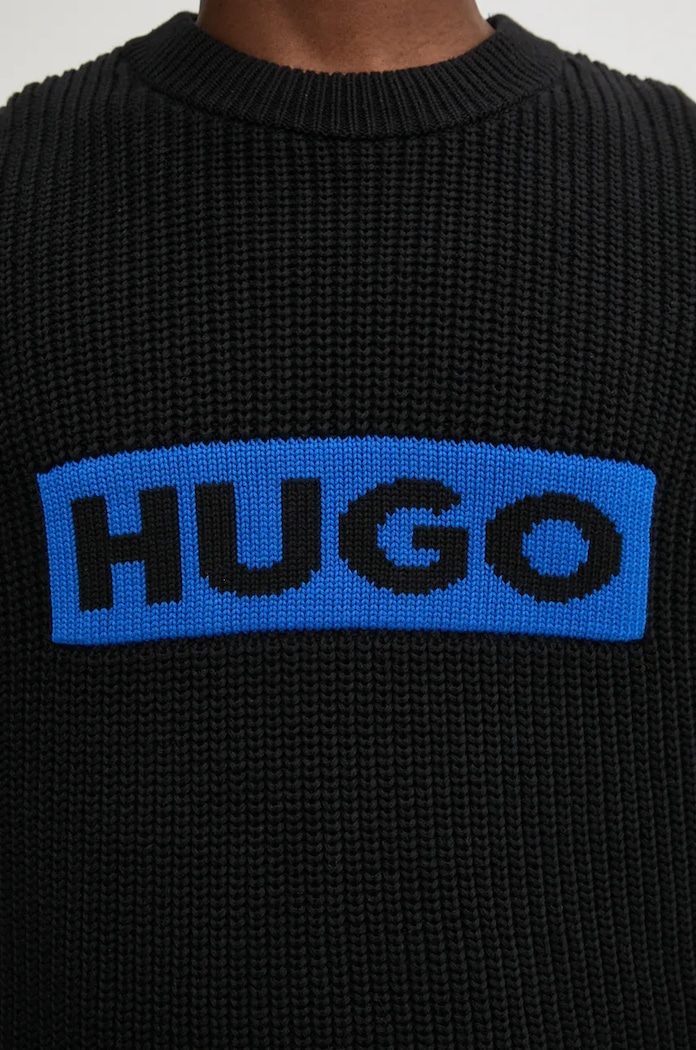 HUGO Blue sweter bawełniany 50525363 czarny
