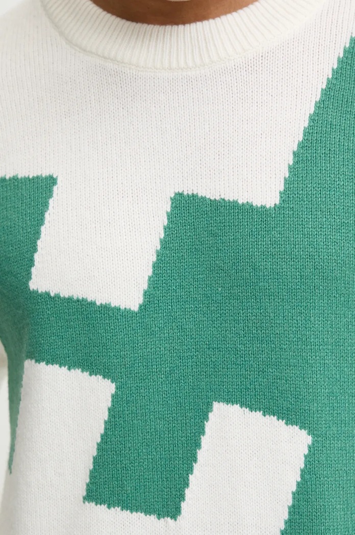 Sweter z domieszką wełny HUGO Blue zielony 50527220
