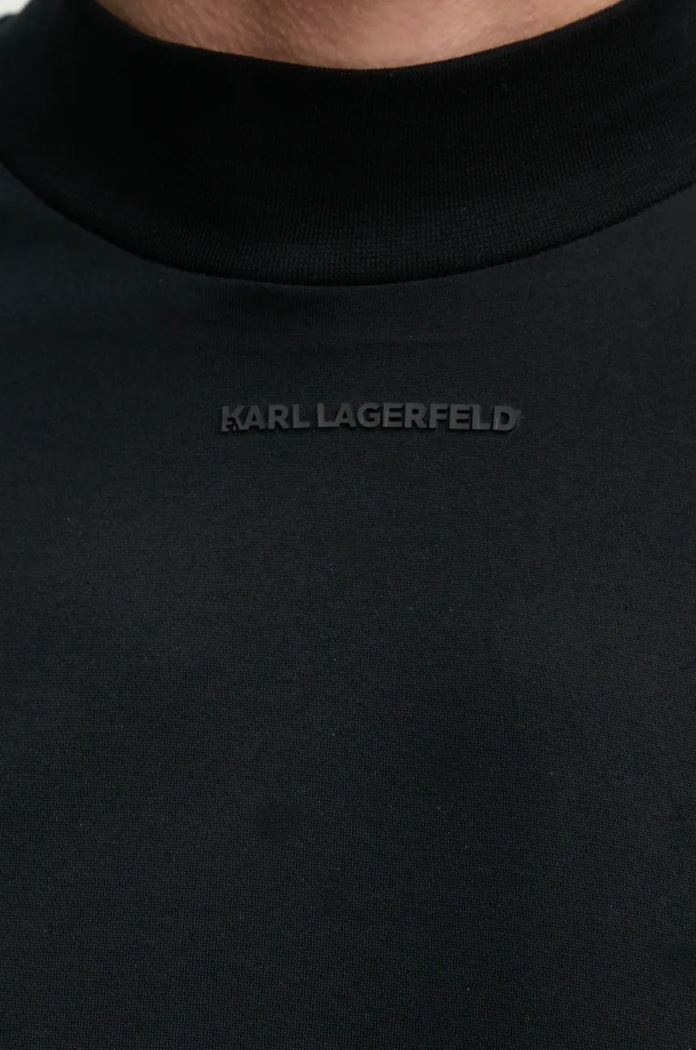 Bavlněné tričko s dlouhým rukávem Karl Lagerfeld 544200.755001 černá