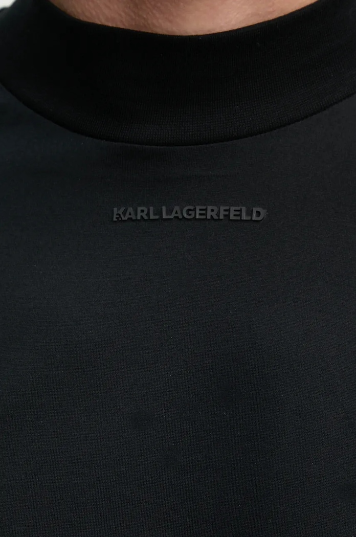 Bavlněné tričko s dlouhým rukávem Karl Lagerfeld 544200.755001 černá