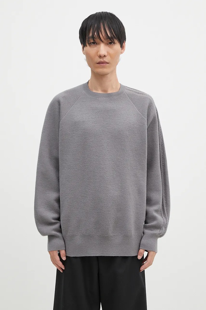 Y-3 woolen jumper 3-S Knit Crew round neck gray JD9842