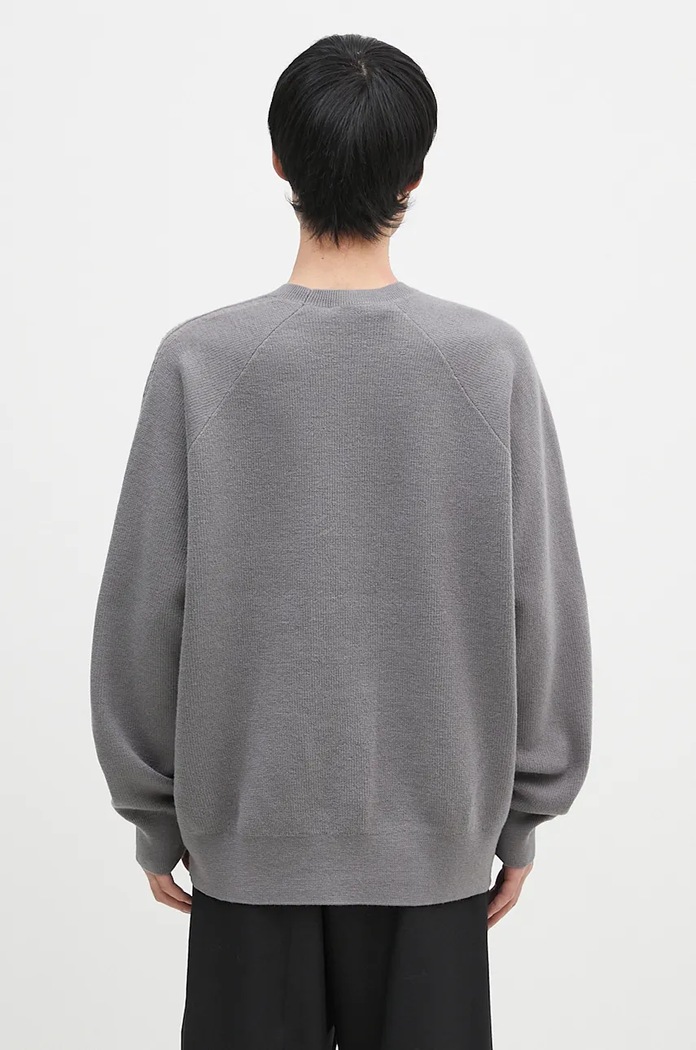 Clothing Y-3 woolen jumper 3-S Knit Crew JD9842 gray