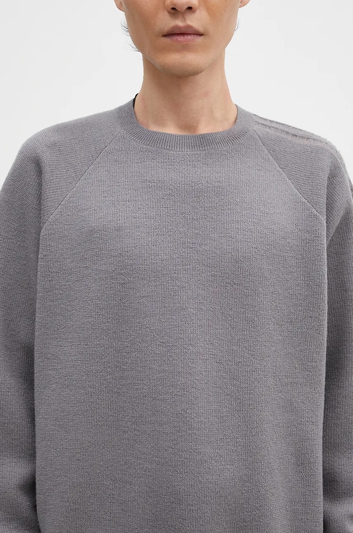 Y-3 woolen jumper 3-S Knit Crew JD9842 gray