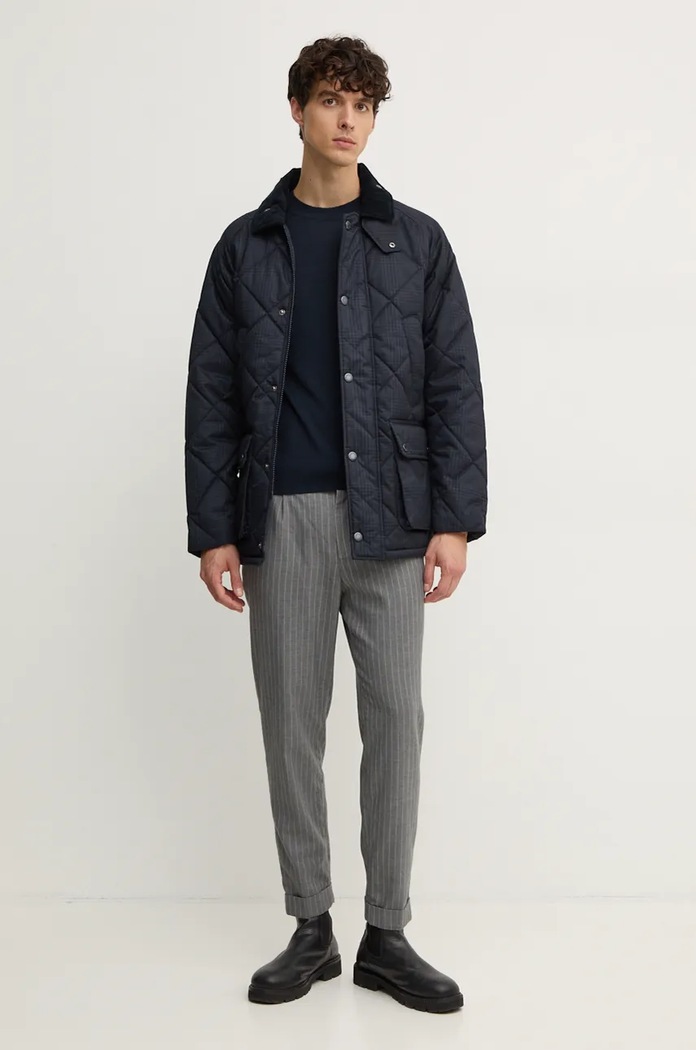 Sisley sweter wełniany 11BAS100Y granatowy AW25
