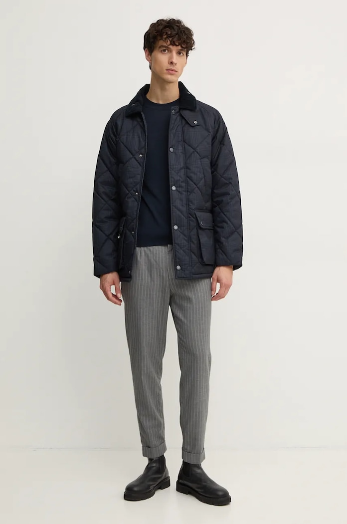 Sisley sweter wełniany 11BAS100Y granatowy AW25
