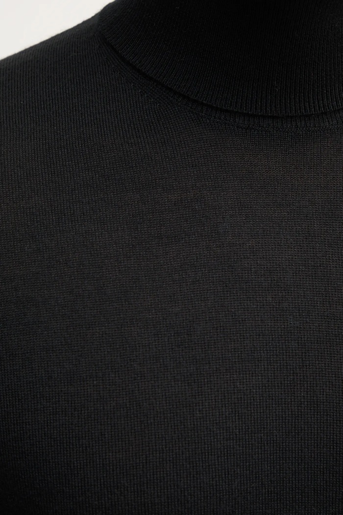 Sisley sweter wełniany 11BAS200A czarny