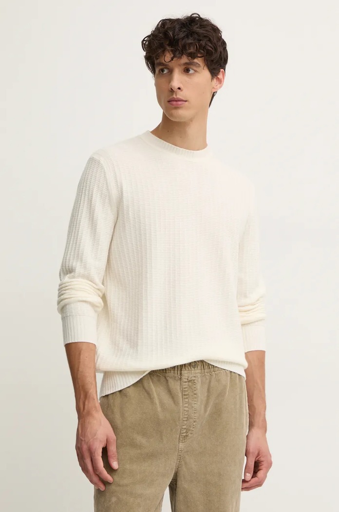 Sisley sweter z domieszką wełny beżowy 106WS103Y