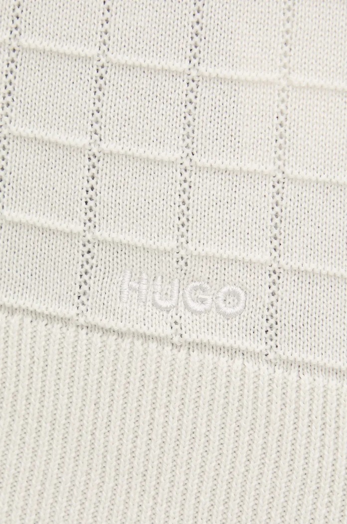 HUGO sweter bawełniany 50524546 beżowy