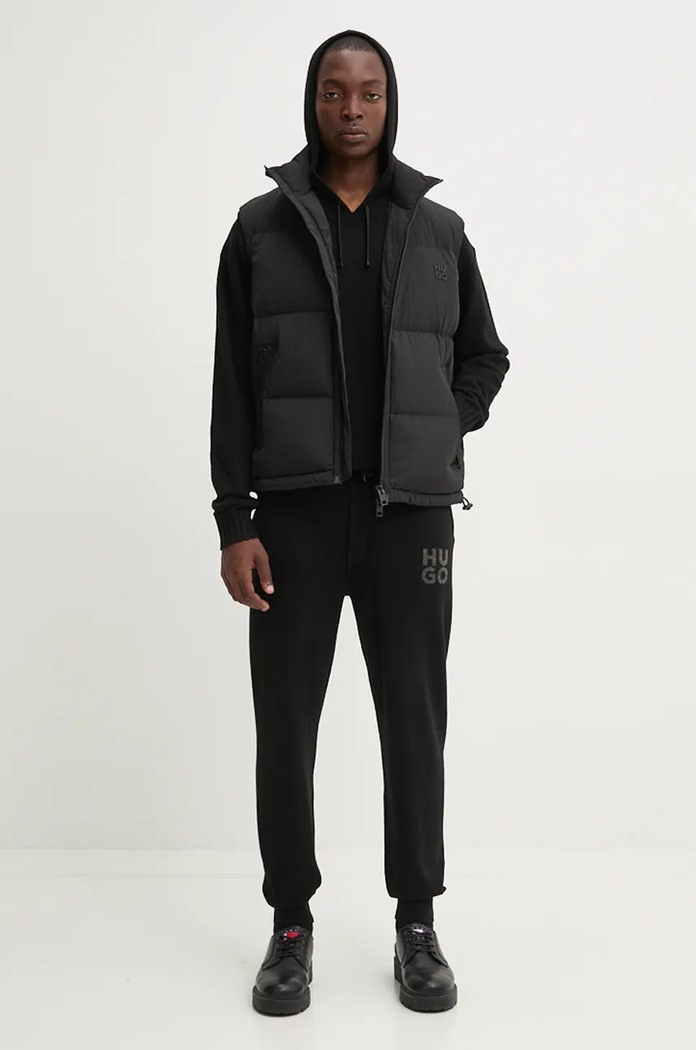 HUGO pulover de lana 50527223 negru AW24