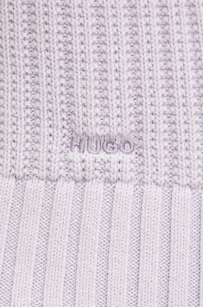 HUGO sweter bawełniany 50527232 fioletowy