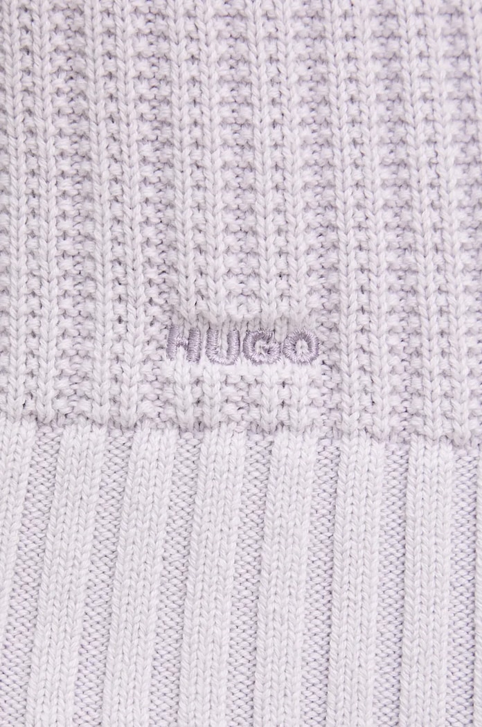 HUGO sweter bawełniany 50527232 fioletowy