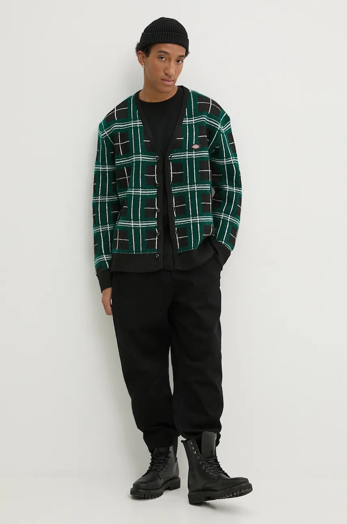Kardigan Dickies STEVENSVILLE DK0A863P zelená AW24